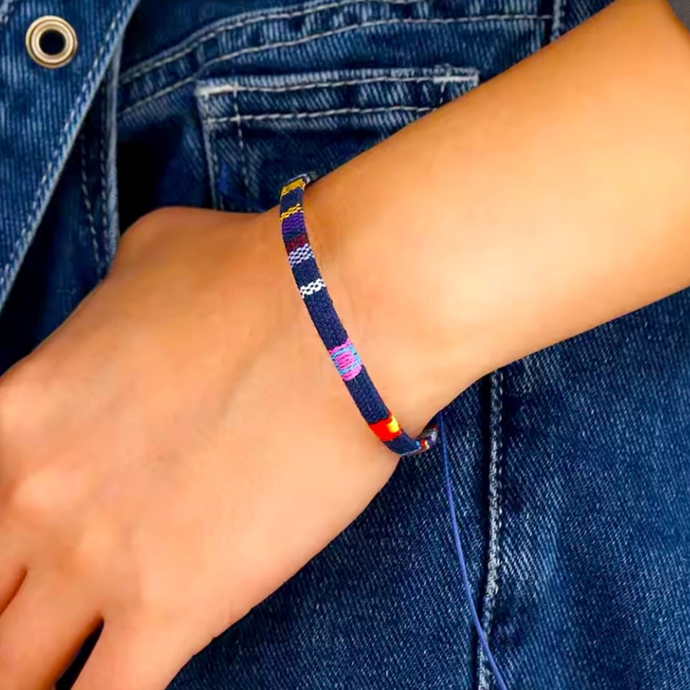 12 Colorful Woven Friendship Bracelets - Picture 3 of 5